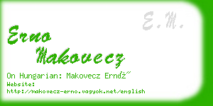 erno makovecz business card